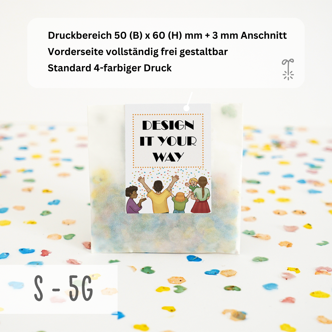 Give-Away im eigenen Design (Test) - Saatgutkonfetti  data-zoom=