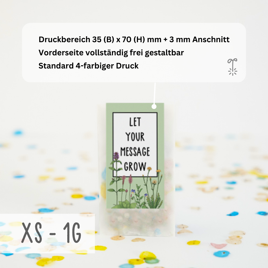 Give-Away im eigenen Design (Test) - Saatgutkonfetti  data-zoom=
