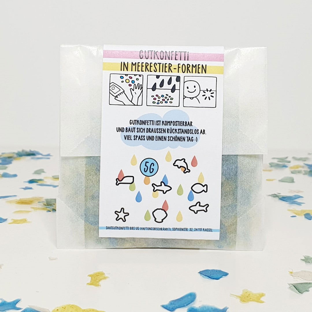 Meereskonfetti - Gutkonfetti mit Meerestieren 4x5g - Saatgutkonfetti  data-zoom=